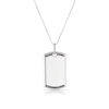 Thumbnail Image 1 of Men's Stainless Steel Black Diamond Dog Tag Pendant Necklace