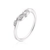 Thumbnail Image 2 of Platinum Leaf Twist 0.10ct Diamond Wishbone Wedding Ring
