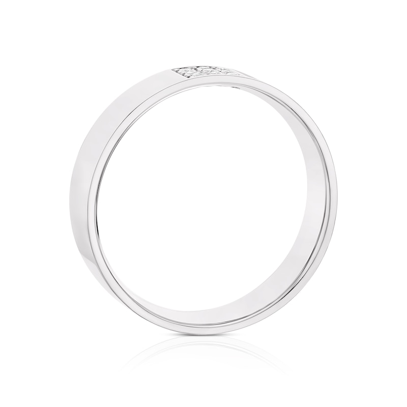 Main Image 3 of 9ct White Gold Square Setting Diamond Wedding Ring