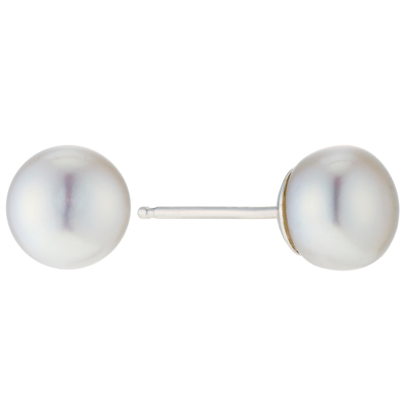 Sterling Silver Cultured Freshwater Pearl 7mm Stud Earrings