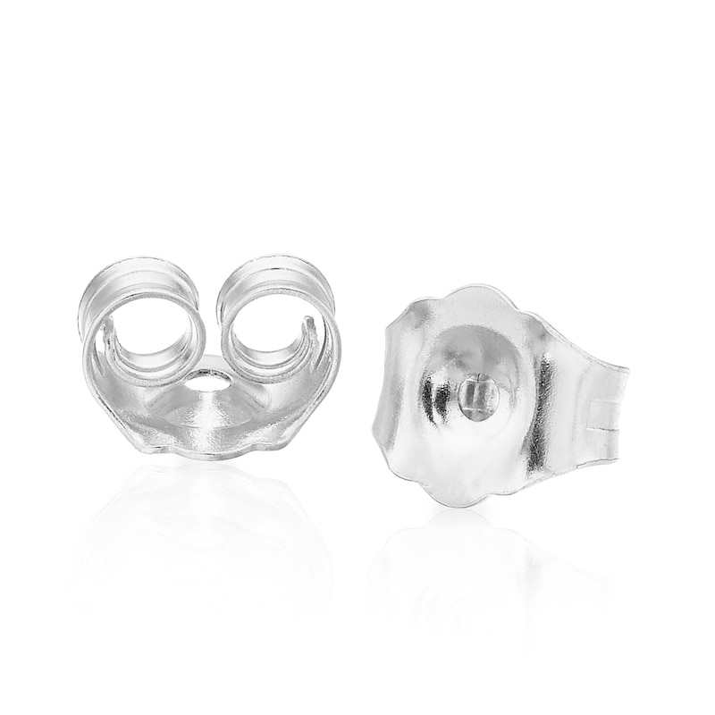 Main Image 2 of Sterling Silver 0.15ct Diamond Baguette Halo Earrings