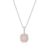 Thumbnail Image 0 of Sterling Silver & 9ct Rose Gold 0.10ct Diamond Cluster Halo Pendant Necklace