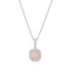 Thumbnail Image 1 of Sterling Silver & 9ct Rose Gold 0.10ct Diamond Cluster Halo Pendant Necklace