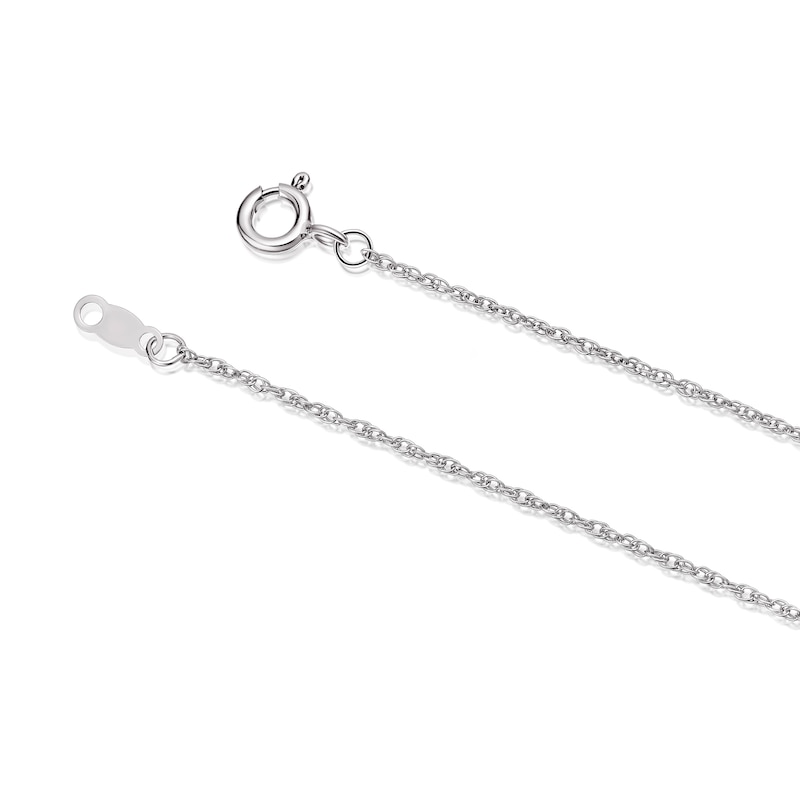 Main Image 3 of Sterling Silver & 9ct Rose Gold 0.10ct Diamond Cluster Halo Pendant Necklace