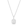 Thumbnail Image 0 of Sterling Silver 0.15ct Diamond Cushion Halo Pendant Necklace