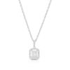 Thumbnail Image 1 of Sterling Silver 0.15ct Diamond Cushion Halo Pendant Necklace