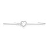 Thumbnail Image 1 of Sterling Silver 0.10ct Diamond Half Bangle Heart Bolo Bracelet