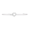 Thumbnail Image 2 of Sterling Silver 0.10ct Diamond Half Bangle Heart Bolo Bracelet
