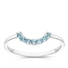 Thumbnail Image 1 of 9ct White Gold Blue Topaz U-Shaped Wedding Ring