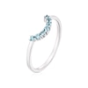 Thumbnail Image 2 of 9ct White Gold Blue Topaz U-Shaped Wedding Ring