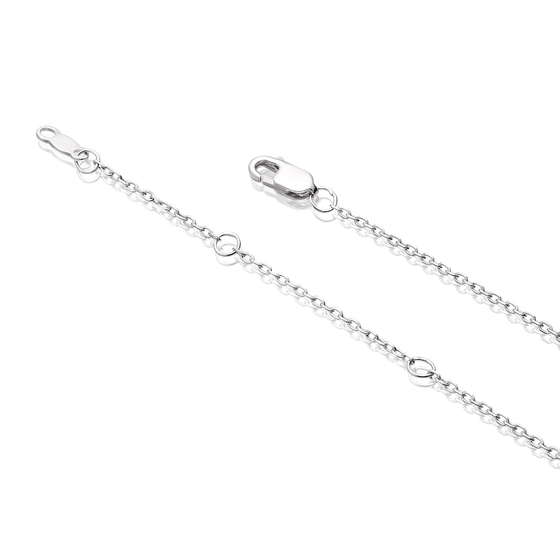 Main Image 3 of Sterling Silver Diamond Interlocking Circle Pendant Necklace