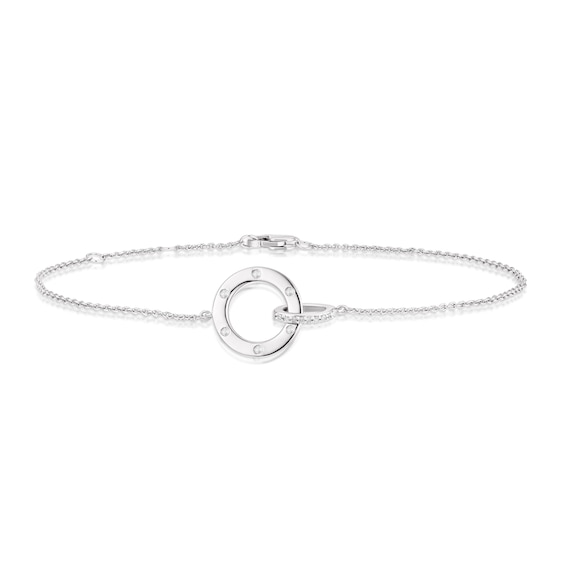 Sterling Silver Diamond Circle Bracelet