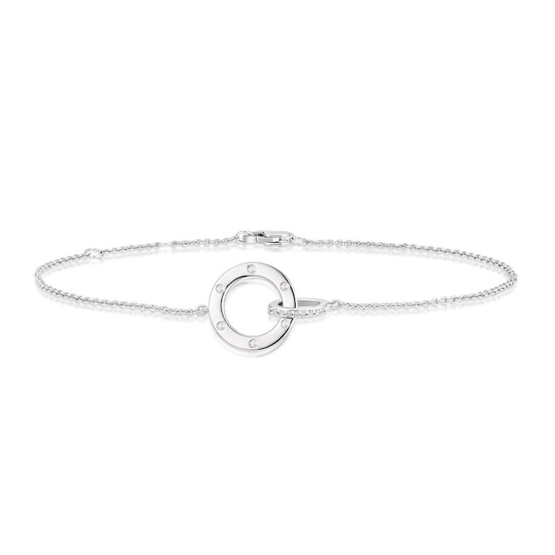 Main Image 1 of Sterling Silver Diamond Circle Bracelet