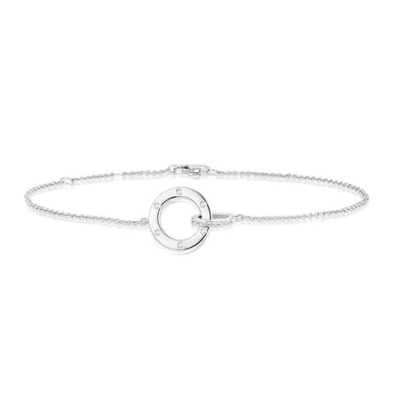 Sterling Silver Diamond Circle Bracelet