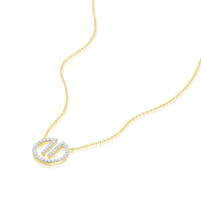 Main Image 2 of Sterling Silver & 18ct Yellow Gold Plated Vermeil 0.19ct Diamond Pendant Necklace