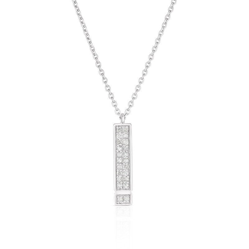 Main Image 1 of Sterling Silver 0.10ct Diamond Long Drop Pendant Necklace