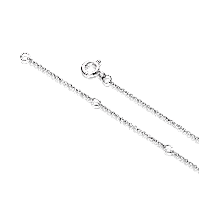 Main Image 3 of Sterling Silver 0.10ct Diamond Long Drop Pendant Necklace