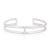 Thumbnail Image 1 of Sterling Silver 0.13ct Diamond H Cuff Bangle