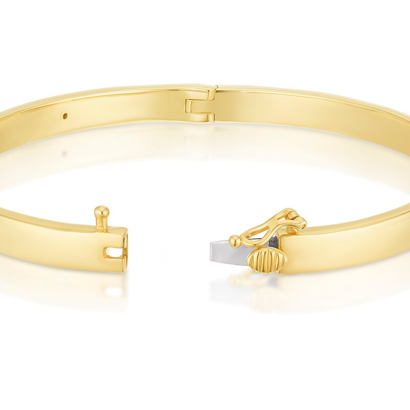 Main Image 3 of Sterling Silver & 18ct Yellow Gold Plated Vermeil Diamond Screw Hinge Bangle