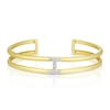 Thumbnail Image 0 of Sterling Silver &  18ct Yellow Gold Plated Vermeil Diamond H Cuff Bangle