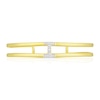Thumbnail Image 1 of Sterling Silver &  18ct Yellow Gold Plated Vermeil Diamond H Cuff Bangle
