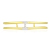 Thumbnail Image 2 of Sterling Silver &  18ct Yellow Gold Plated Vermeil Diamond H Cuff Bangle