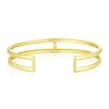 Thumbnail Image 2 of Sterling Silver &  18ct Yellow Gold Plated Vermeil Diamond H Cuff Bangle