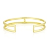 Thumbnail Image 3 of Sterling Silver &  18ct Yellow Gold Plated Vermeil Diamond H Cuff Bangle
