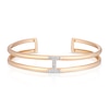 Thumbnail Image 0 of Sterling Silver & 18ct Rose Gold Plated Vermeil Diamond H Cuff Bangle