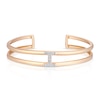 Thumbnail Image 1 of Sterling Silver & 18ct Rose Gold Plated Vermeil Diamond H Cuff Bangle