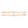 Thumbnail Image 1 of Sterling Silver & 18ct Rose Gold Plated Vermeil Diamond H Cuff Bangle