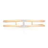 Thumbnail Image 2 of Sterling Silver & 18ct Rose Gold Plated Vermeil Diamond H Cuff Bangle