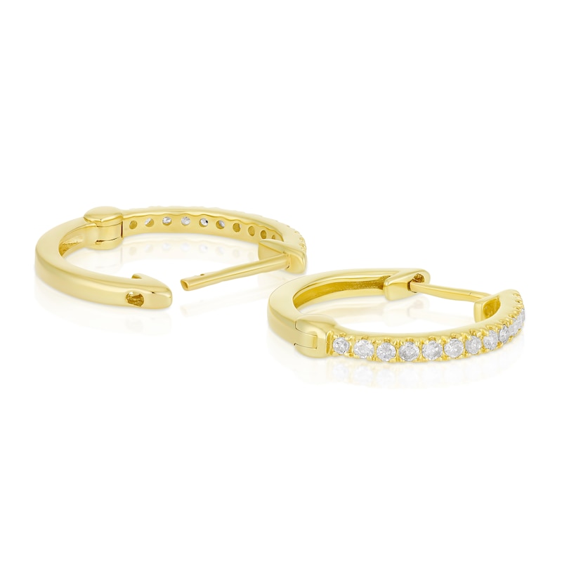 Main Image 2 of 9ct Yellow Gold 0.10ct Diamond Hoop Earrings