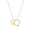 Thumbnail Image 0 of Sterling Silver & 18ct Yellow Gold Plated Vermeil Diamond Interlocking Squares Pendant Necklace