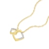 Thumbnail Image 1 of Sterling Silver & 18ct Yellow Gold Plated Vermeil Diamond Interlocking Squares Pendant Necklace
