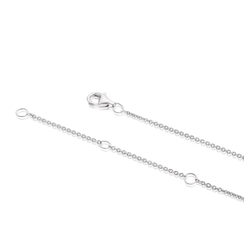 Main Image 3 of Sterling Silver 0.11ct Diamond Two Layer Chain Necklace