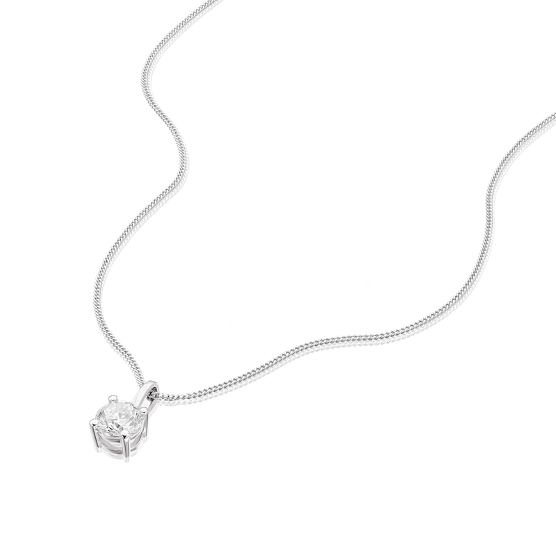 9ct White Gold 0.50ct Diamond Solitaire Pendant Necklace