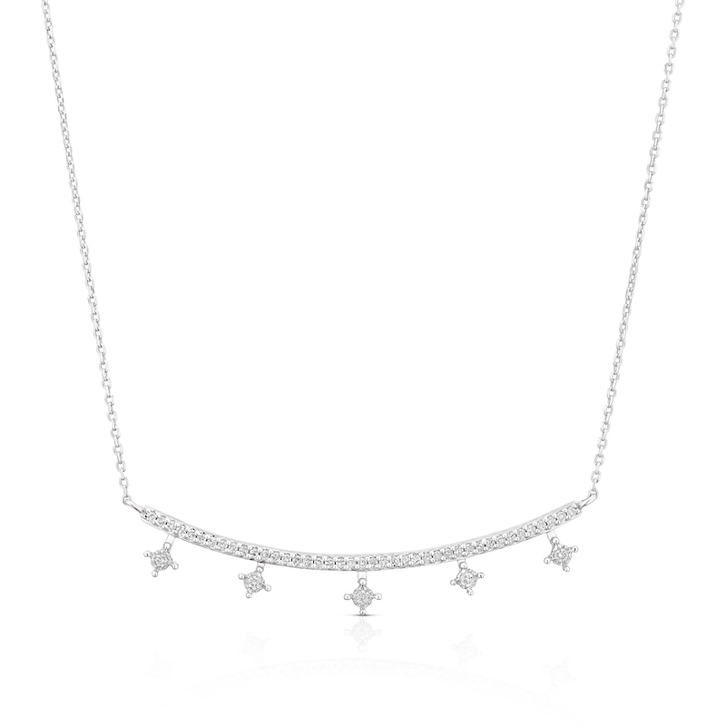 Main Image 1 of Sterling Silver 0.20ct Diamond Bar Pendant Necklace
