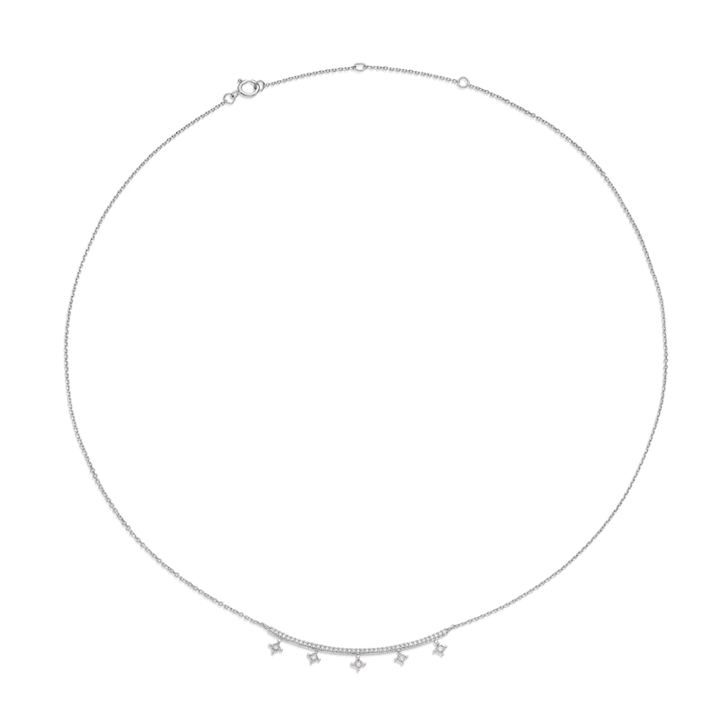 Main Image 2 of Sterling Silver 0.20ct Diamond Bar Pendant Necklace