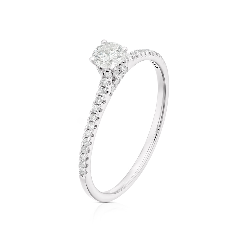 Main Image 2 of 9ct White Gold 0.33ct Solitaire Plus Ring