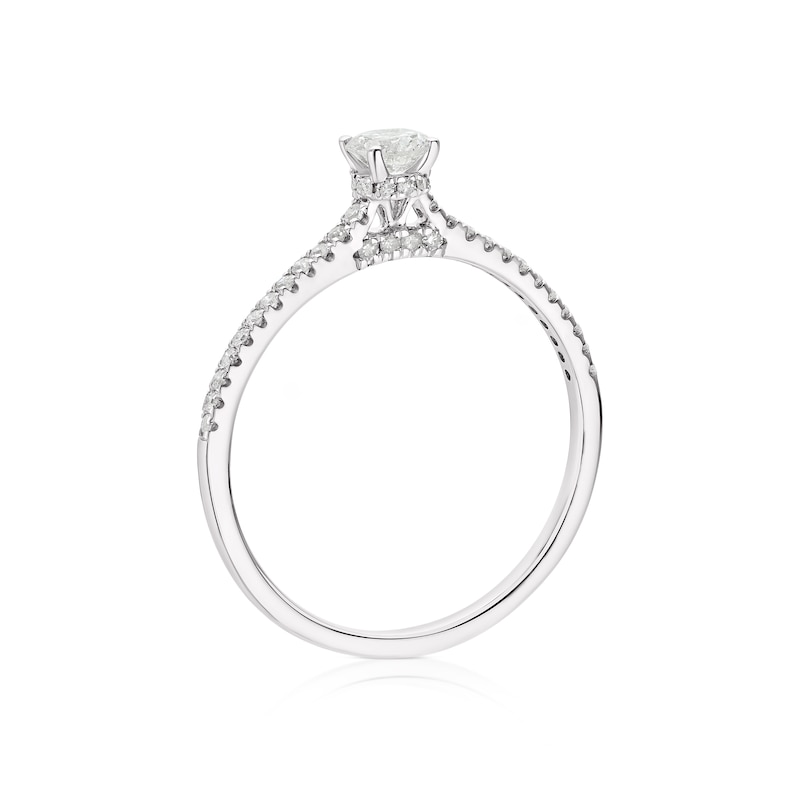 Main Image 3 of 9ct White Gold 0.33ct Solitaire Plus Ring