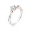 Thumbnail Image 1 of 9ct White & Rose Gold 0.33ct Diamond Twist Illusion Solitaire Ring
