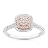 Thumbnail Image 1 of 9ct White & Rose Gold 0.20ct Diamond Halo Cluster Ring
