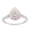Thumbnail Image 0 of 9ct White & Rose Gold 0.25ct Diamond Pear Cluster Ring