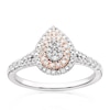 Thumbnail Image 1 of 9ct White & Rose Gold 0.25ct Diamond Pear Cluster Ring