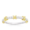 Thumbnail Image 0 of 9ct White & Yellow Gold 0.15ct Diamond Kiss Detail Ring