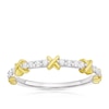 Thumbnail Image 1 of 9ct White & Yellow Gold 0.15ct Diamond Kiss Detail Ring