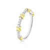 Thumbnail Image 1 of 9ct White & Yellow Gold 0.15ct Diamond Kiss Detail Ring
