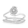 Thumbnail Image 1 of Perfect Fit 9ct White Gold 0.33ct Diamond Twist Cluster Bridal Set