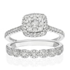 Thumbnail Image 1 of Perfect Fit 9ct White Gold 0.50ct Diamond Vintage Cushion Bridal Set